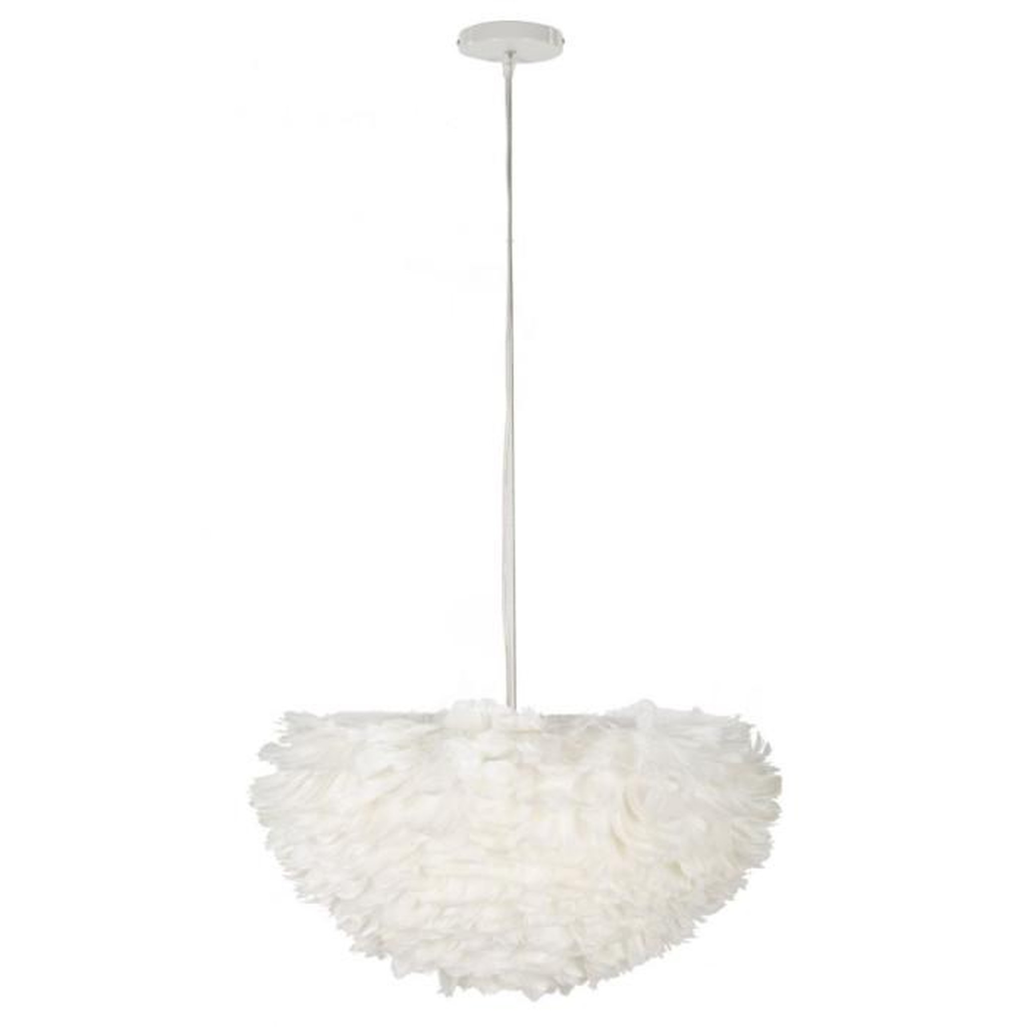 Paris Prix Lampe Suspension Déco  Imitation Plume  60cm Blanc
