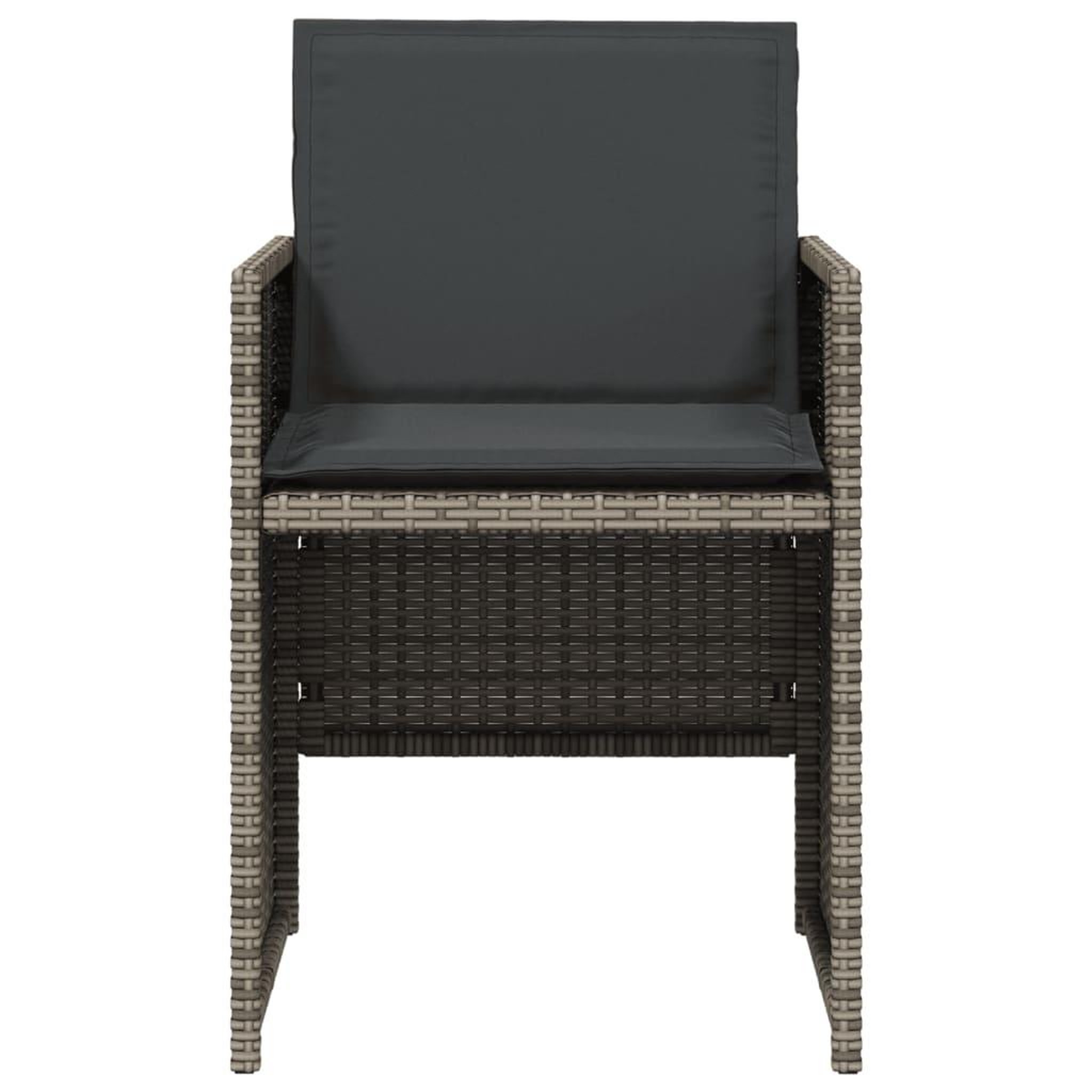 Voir la diapositive 5 : VIDAXL Chaises de jardin avec coussins lot de 4 gris resine tressee
