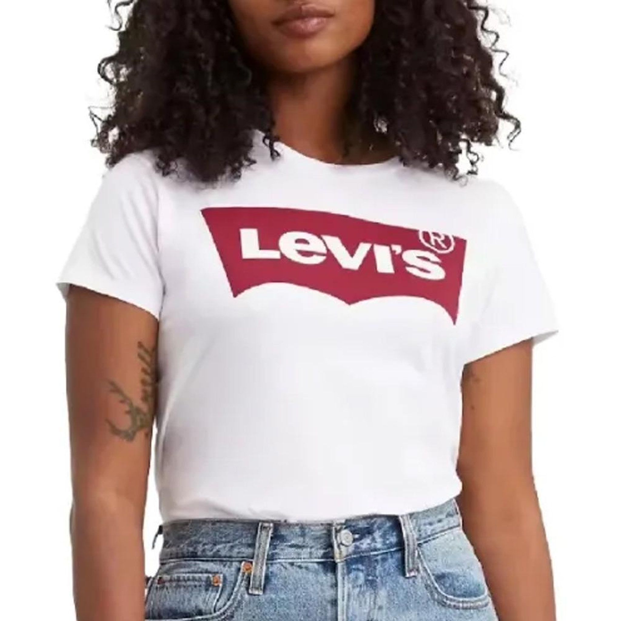 Voir la diapositive 1 : Levi's T-Shirt Blanc/Rouge Femme Levi's The Perfect