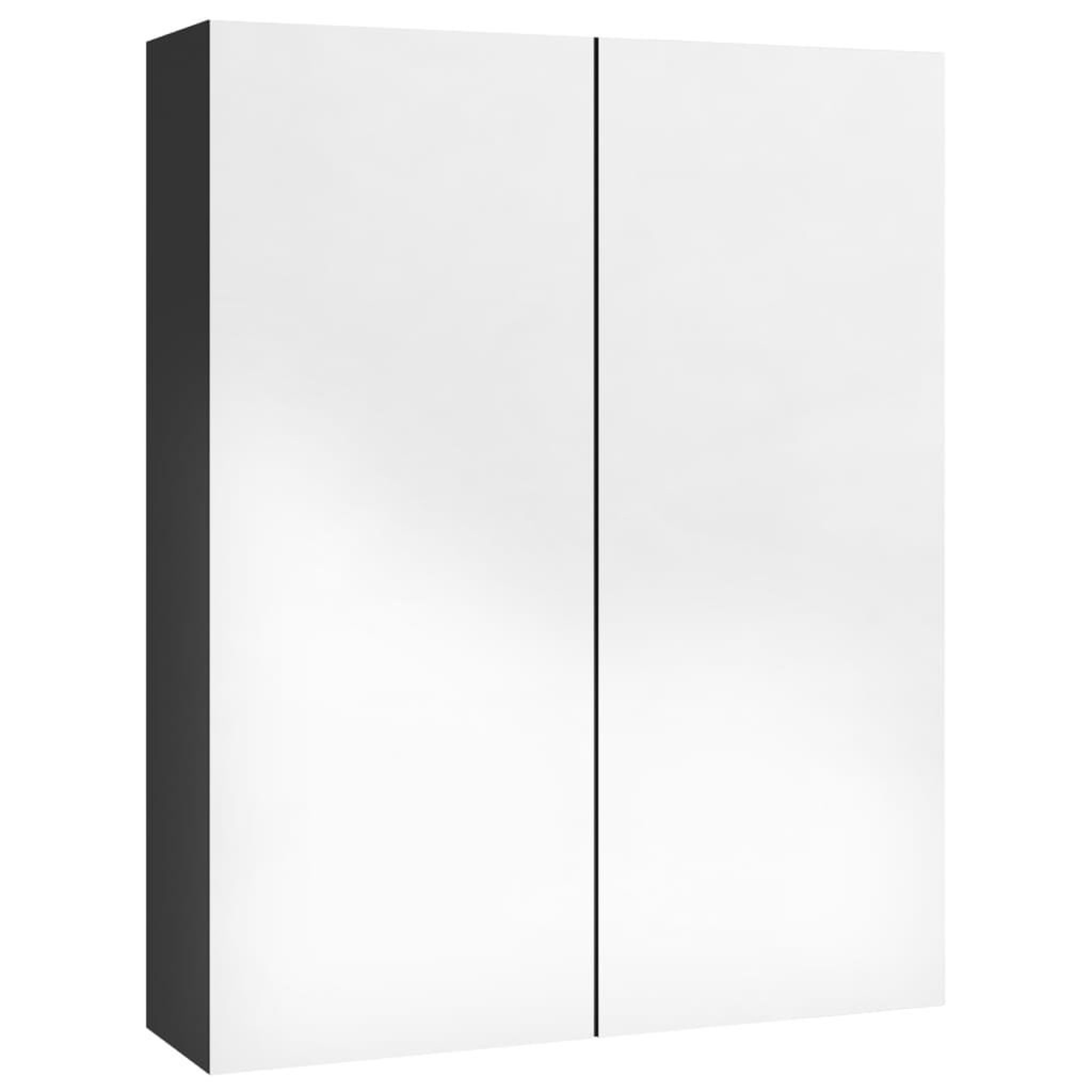 Voir la diapositive 4 : VIDAXL Armoire a miroir de salle de bain 60x15x75 cm MDF Noir brillant