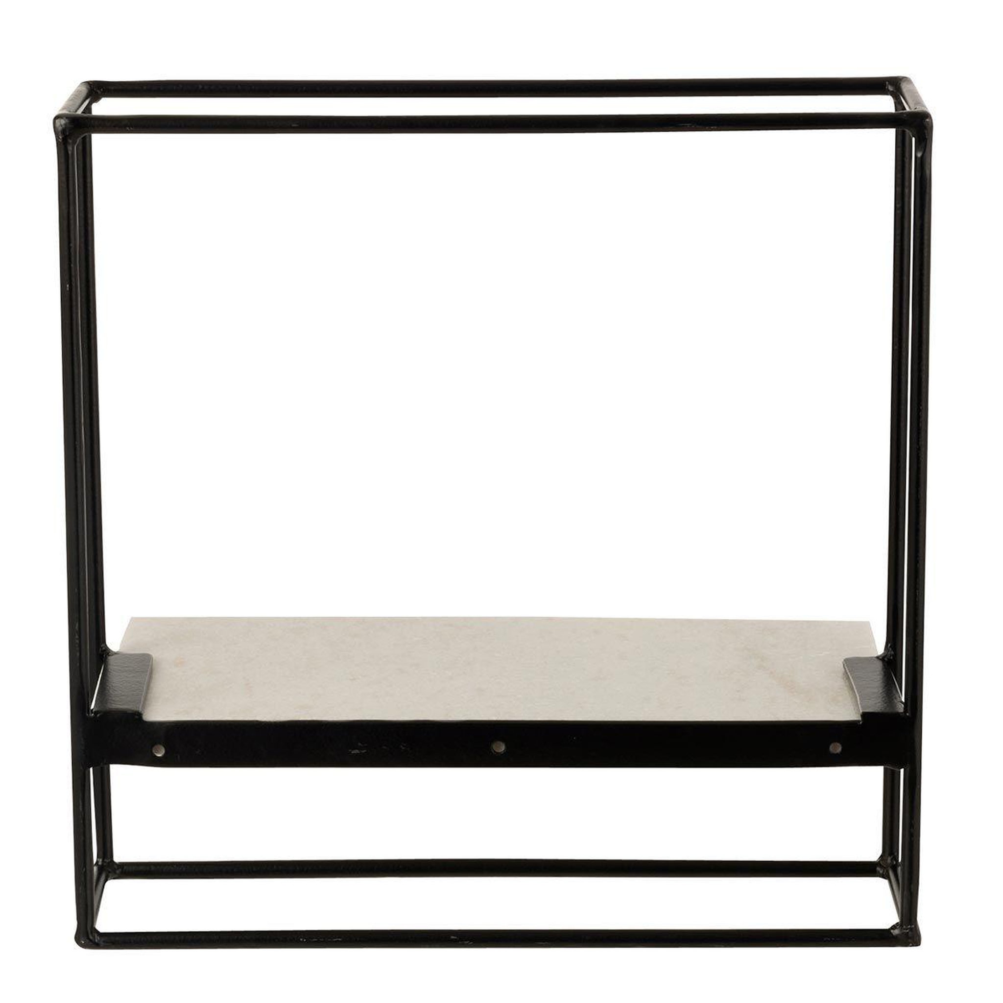 Voir la diapositive 4 : J-LINE Étagère murale  1 plateau  35cm noir & blanc