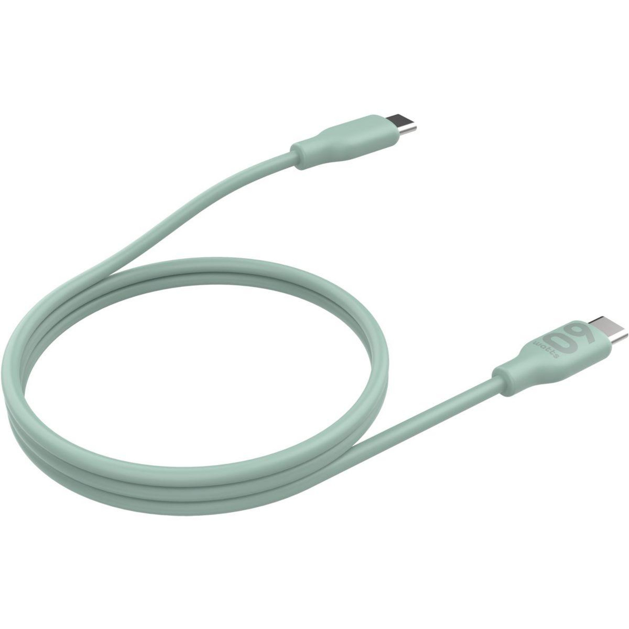 Voir la diapositive 2 : ESSENTIEL B Câble usb c vers usb-c 1m vert métallisé