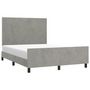 Voir la diapositive 3 : VIDAXL Cadre de lit sans matelas gris clair 140x200 cm velours