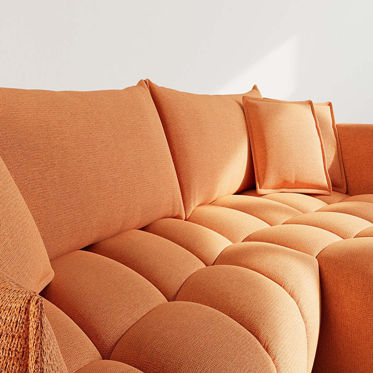 LISA DESIGN Cassiopee - canapé d'angle droit 4 places en tissu texturé