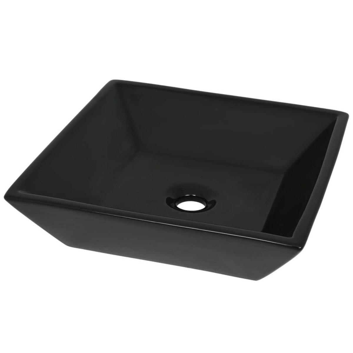 VIDAXL Lavabo Ceramique carre Noir 41,5 x 41,5 x 12 cm