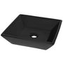 Voir la diapositive 2 : VIDAXL Lavabo Ceramique carre Noir 41,5 x 41,5 x 12 cm