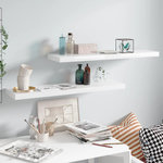 VIDAXL Etagere murale flottante 2 pcs Blanc brillant 90x23,5x3,8cm MDF