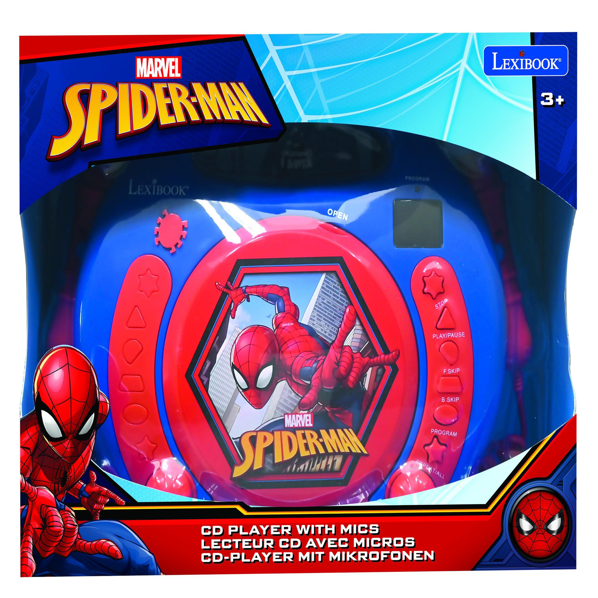 Voir la diapositive 4 : Lexibook Lecteur CD portable avec 2 microphones SpiderMan