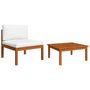 Voir la diapositive 2 : VIDAXL Salon de jardin 2 pcs avec coussins Bois d'acacia solide