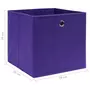 VIDAXL Boîtes de rangement 4 pcs Tissu intisse 28x28x28 cm Violet