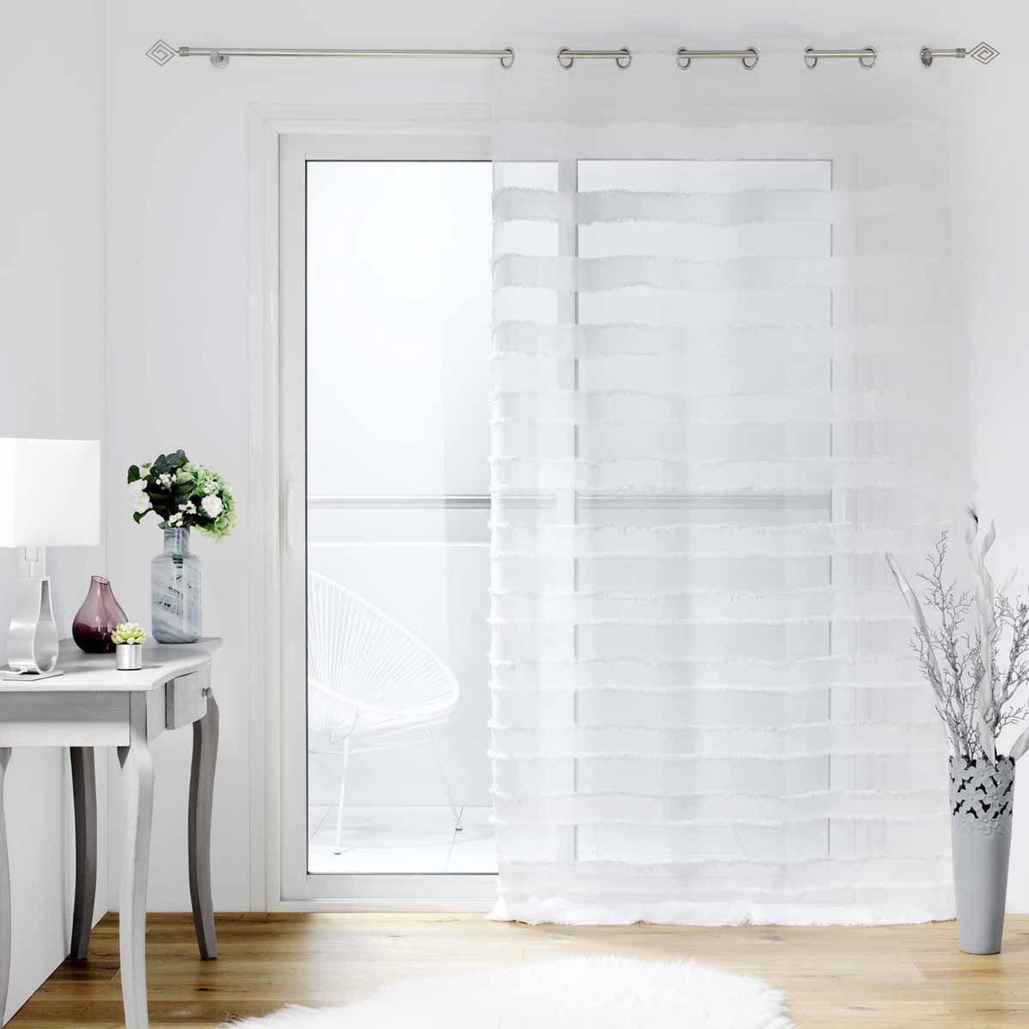 Voir la diapositive 5 : Douceur d'Intérieur Rideau voilage à œillets  lalina  140x260cm blanc