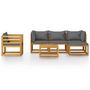 Voir la diapositive 3 : VIDAXL Salon de jardin 6 pcs avec coussin Bois d'acacia solide