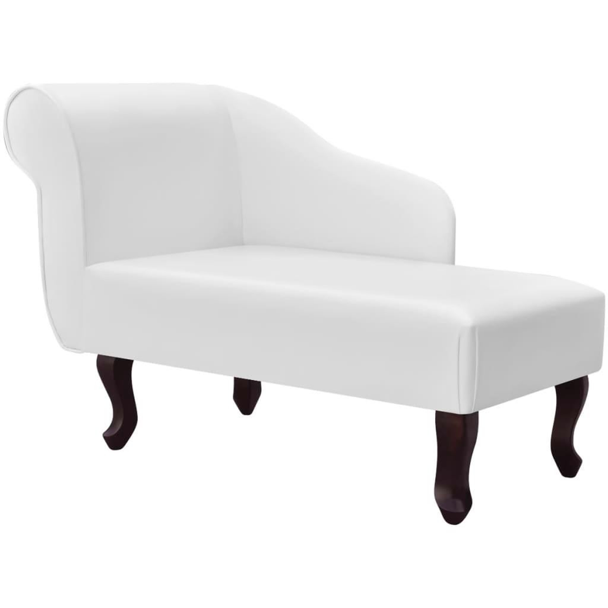 VIDAXL Chaise longue Blanc Similicuir