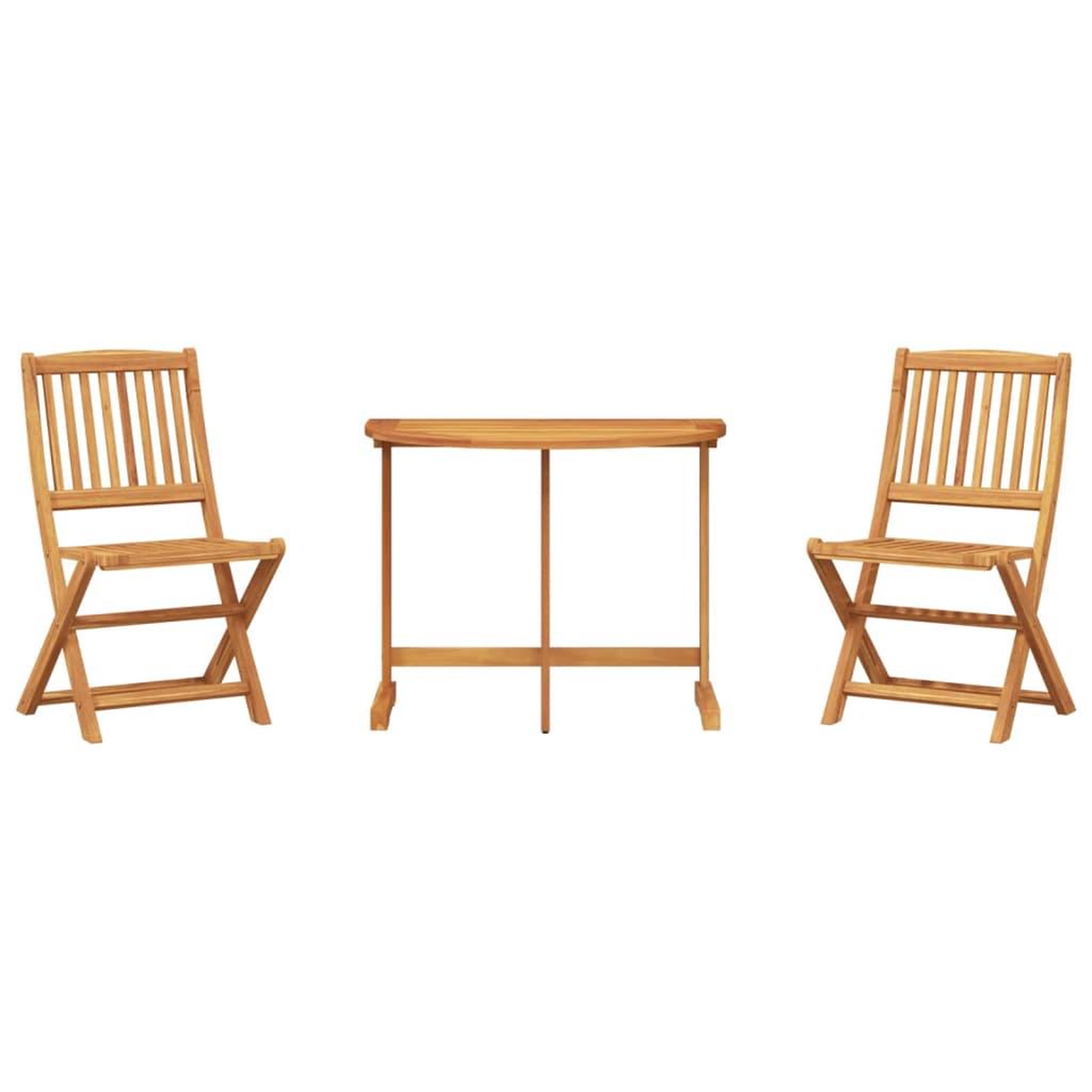 Voir la diapositive 2 : VIDAXL Ensemble a manger de jardin pliable 3 pcs bois d'acacia massif
