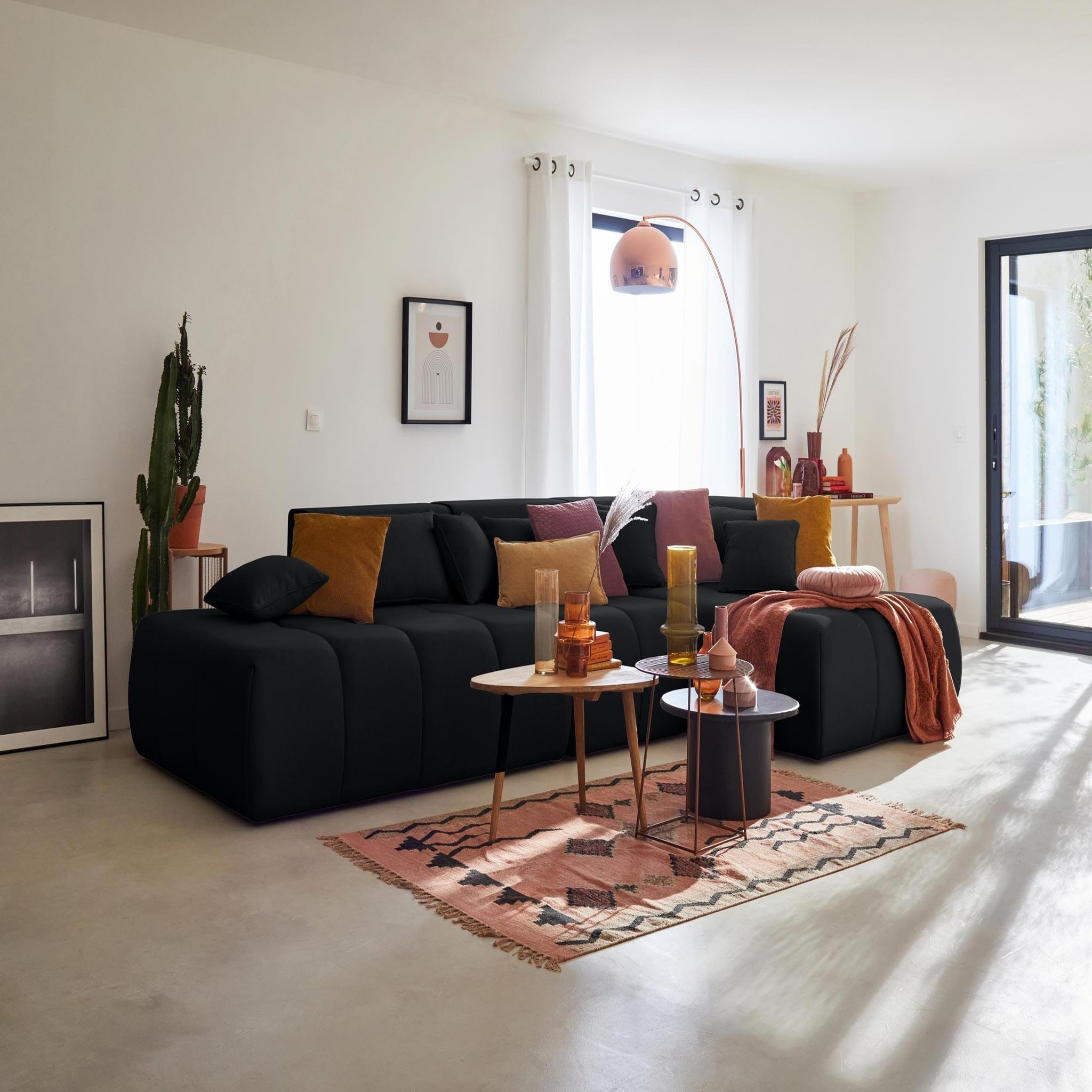 Voir la diapositive 2 : LISA DESIGN Caracas - canapé modulable d'angle droit - 5 places - en tissu