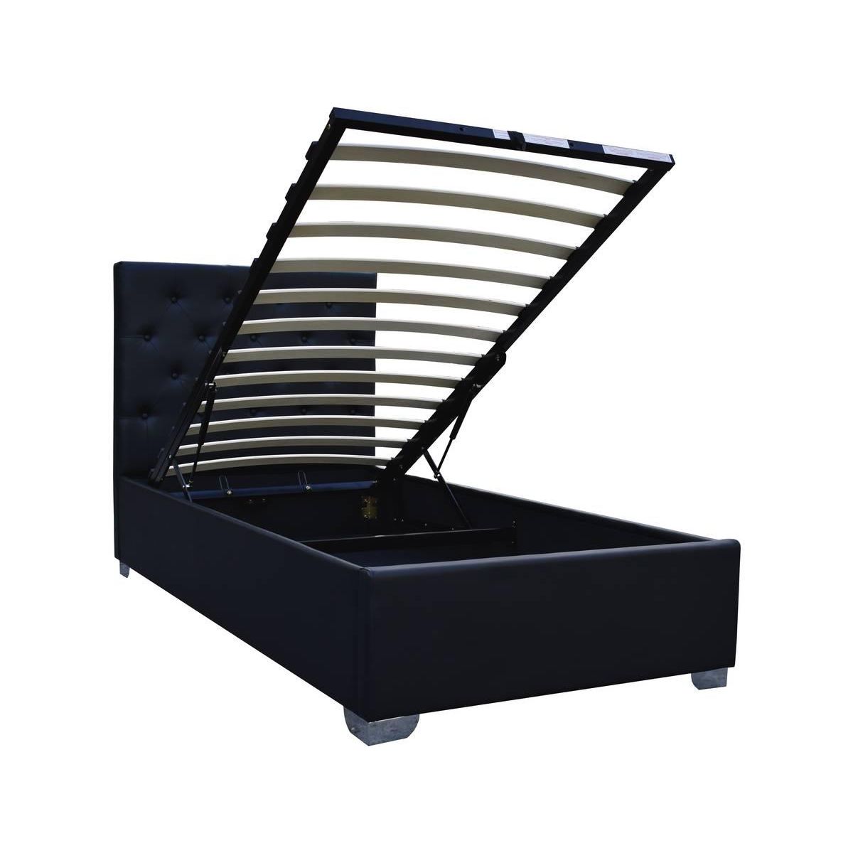 Habitat et Jardin Lit simple avec coffre  Tino  - 90 × 190 cm - Noir