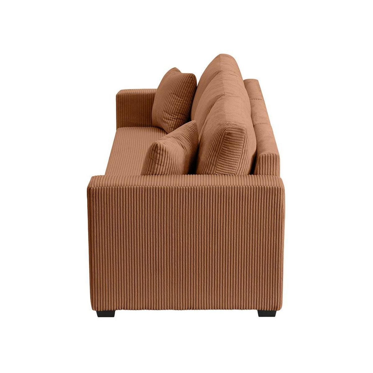 BEST MOBILIER Cyrus - canapé droit 3 places convertible en velours côtelé