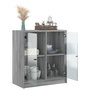 Voir la diapositive 5 : VIDAXL Armoire laterale avec portes en verre sonoma gris 68x37x75,5 cm