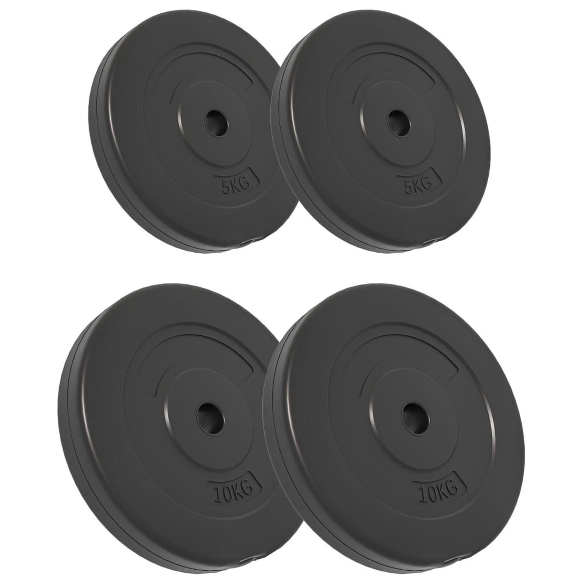 Voir la diapositive 2 : VIDAXL Plaques de poids 4 pcs 30 kg Beton
