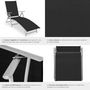 Voir la diapositive 5 : tectake Transat en acier pliable noir/gris