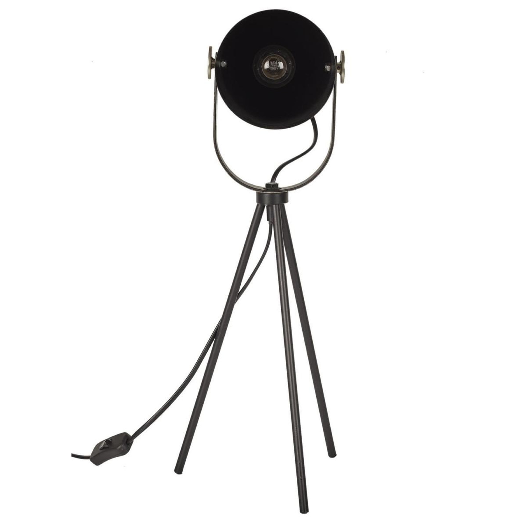 Voir la diapositive 2 : The Home Deco Factory Lampe à poser en métal  bistrot  46cm noir
