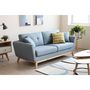 Voir la diapositive 5 : CONCEPT USINE Canapé scandinave 3 places en tissu bleu pastel HOGA