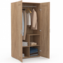 Voir la diapositive 4 : ID MARKET Armoire 2 portes VITO hêtre penderie 80 cm avec étagères rangement maxi capacité