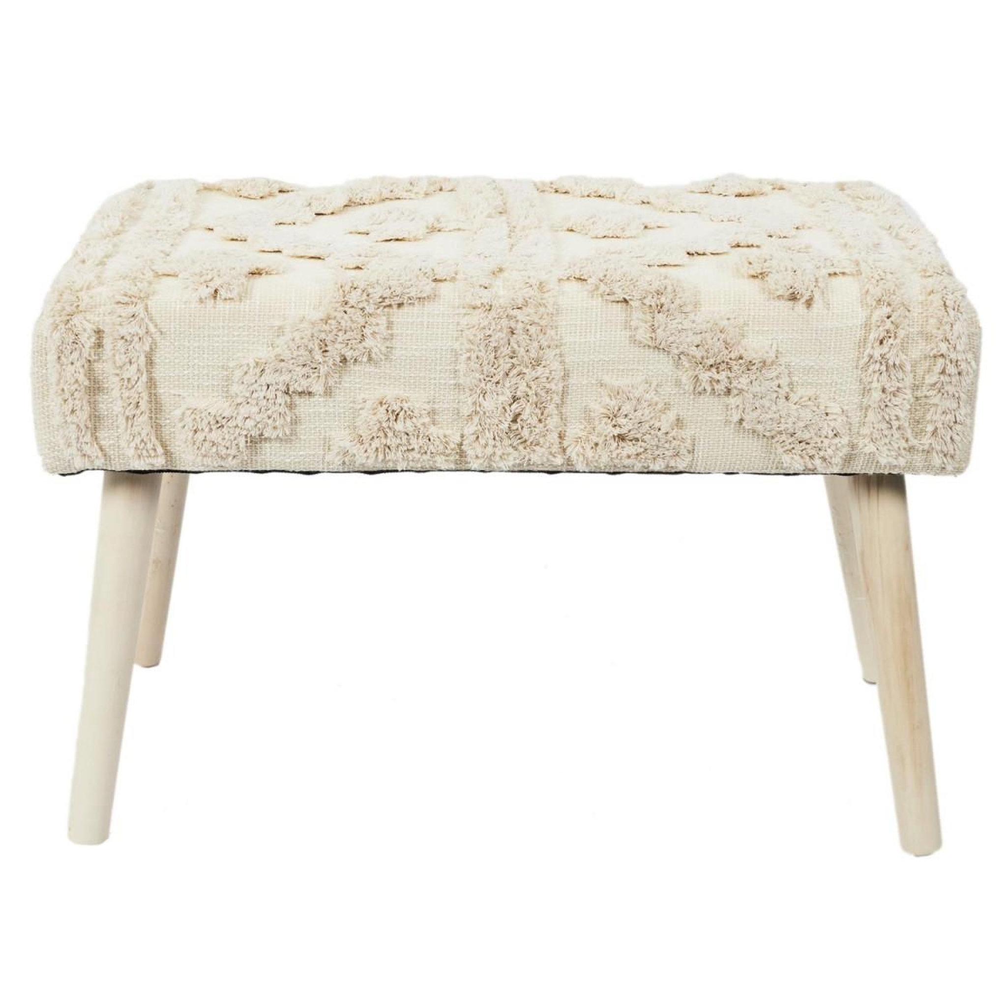 The Home Deco Factory Banc design en bois  mirage  60cm blanc & beige