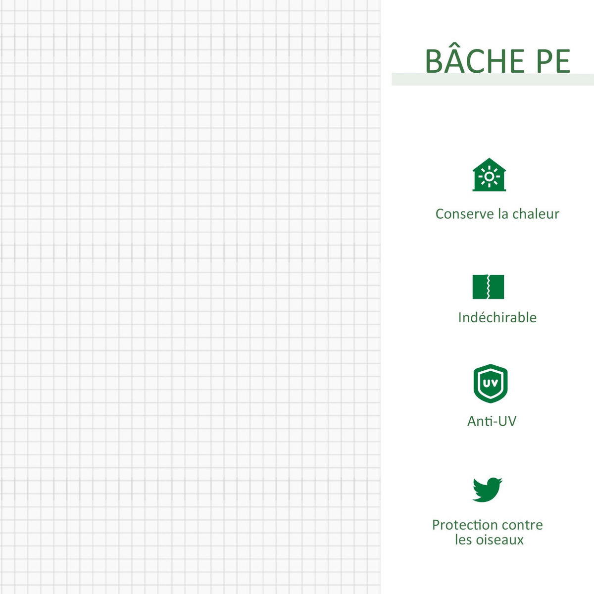 OUTSUNNY Serre de jardin tunnel 2,5L x 1l x 0,8H m grande porte zippée bâche PVC transparent métal époxy vert