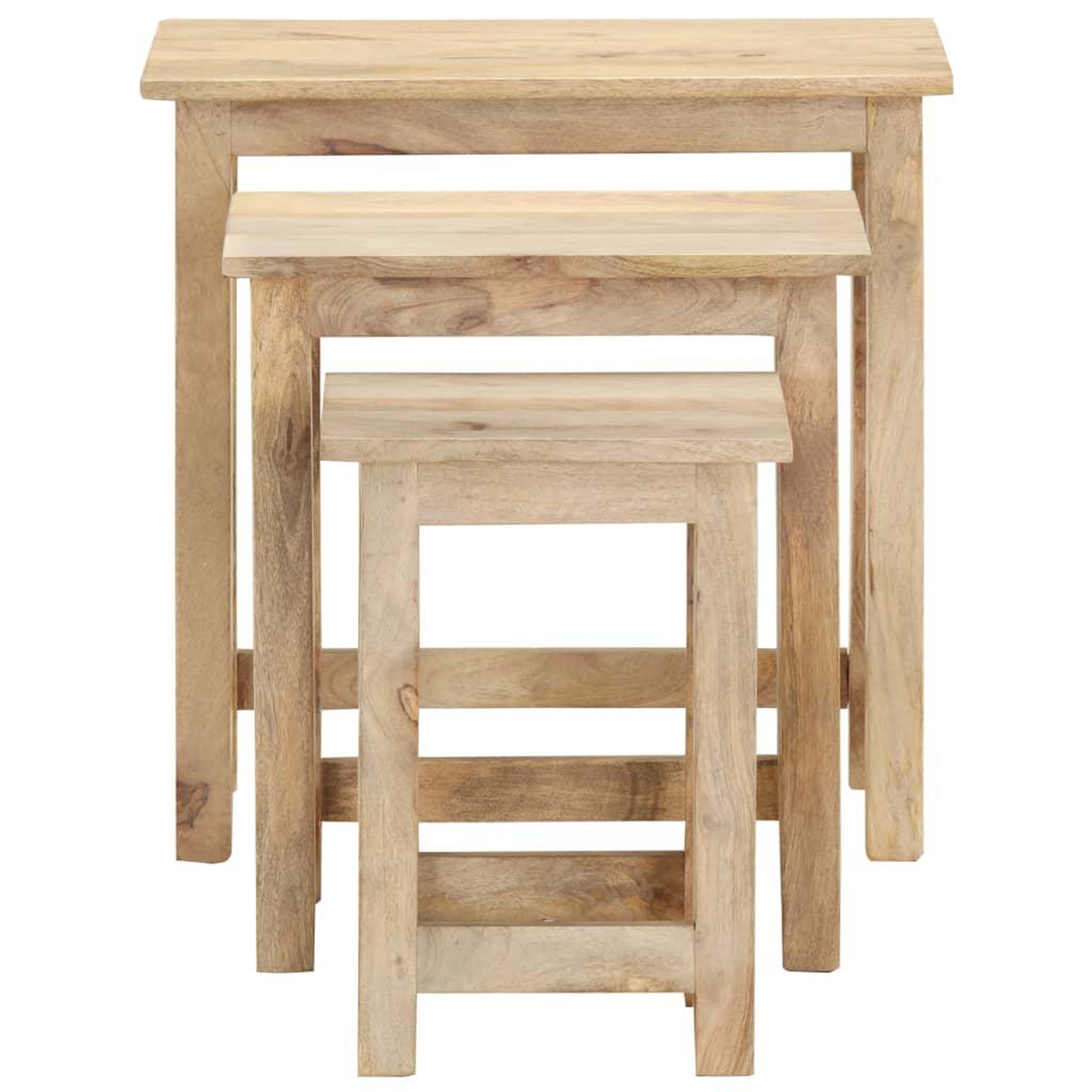 Voir la diapositive 4 : VIDAXL Tables gigognes 3 pcs Bois solide de manguier