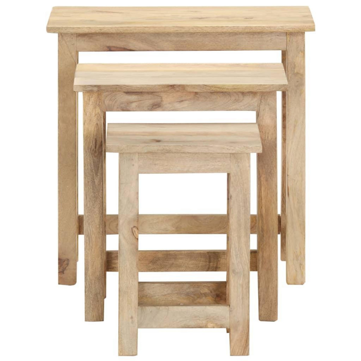 VIDAXL Tables gigognes 3 pcs Bois solide de manguier