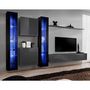 Voir la diapositive 1 : Paris Prix Meuble TV Mural Design  Switch XVI  330cm Noir & Gris