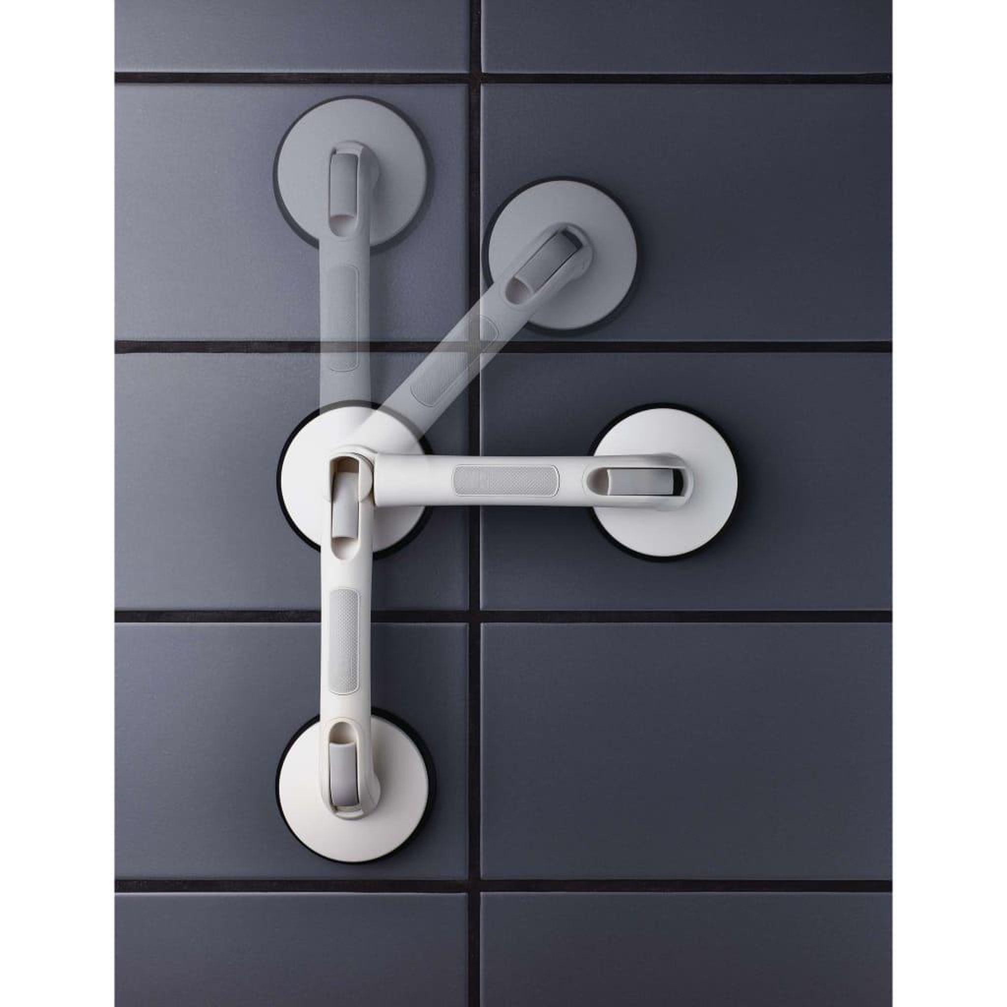 Voir la diapositive 3 : RIDDER RIDDER Barre d'appui angulaire a ventouse Premium blanc