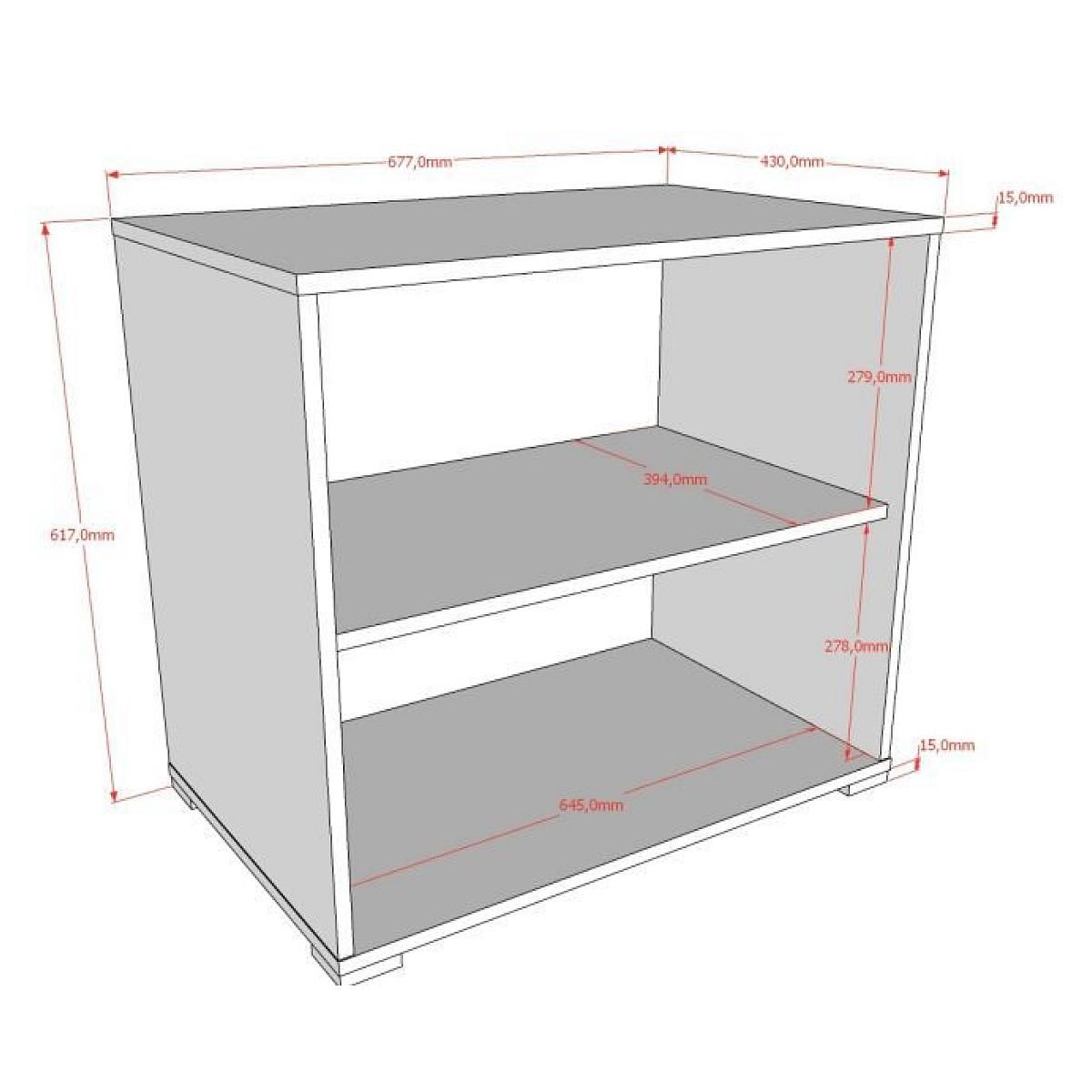 Vipack Bibliotheque ouverte sam chene blanc