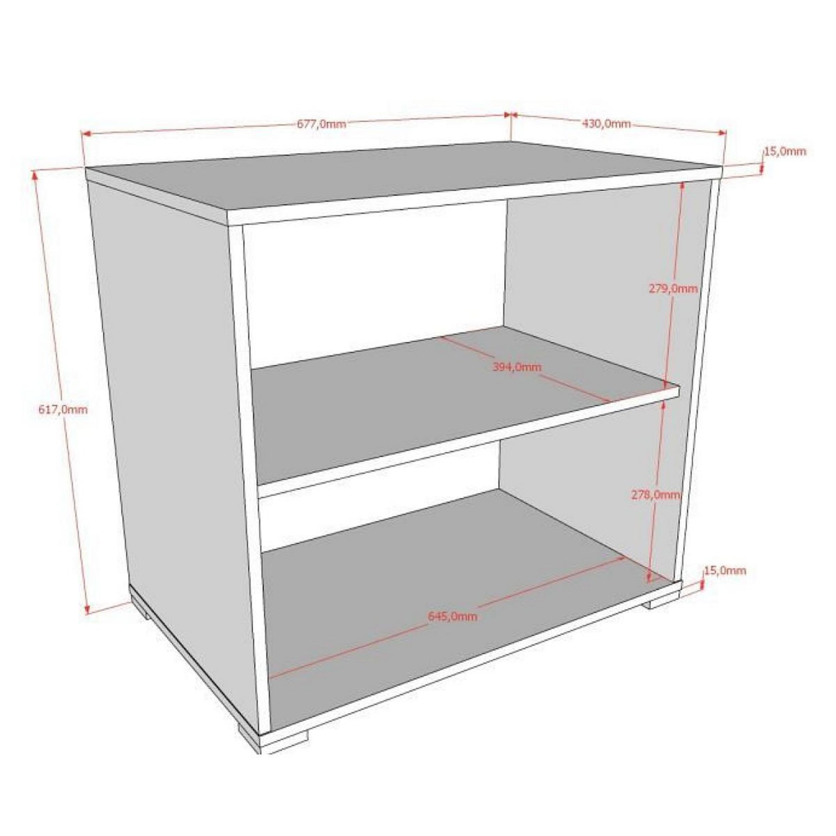 Vipack Bibliotheque ouverte sam chene blanc
