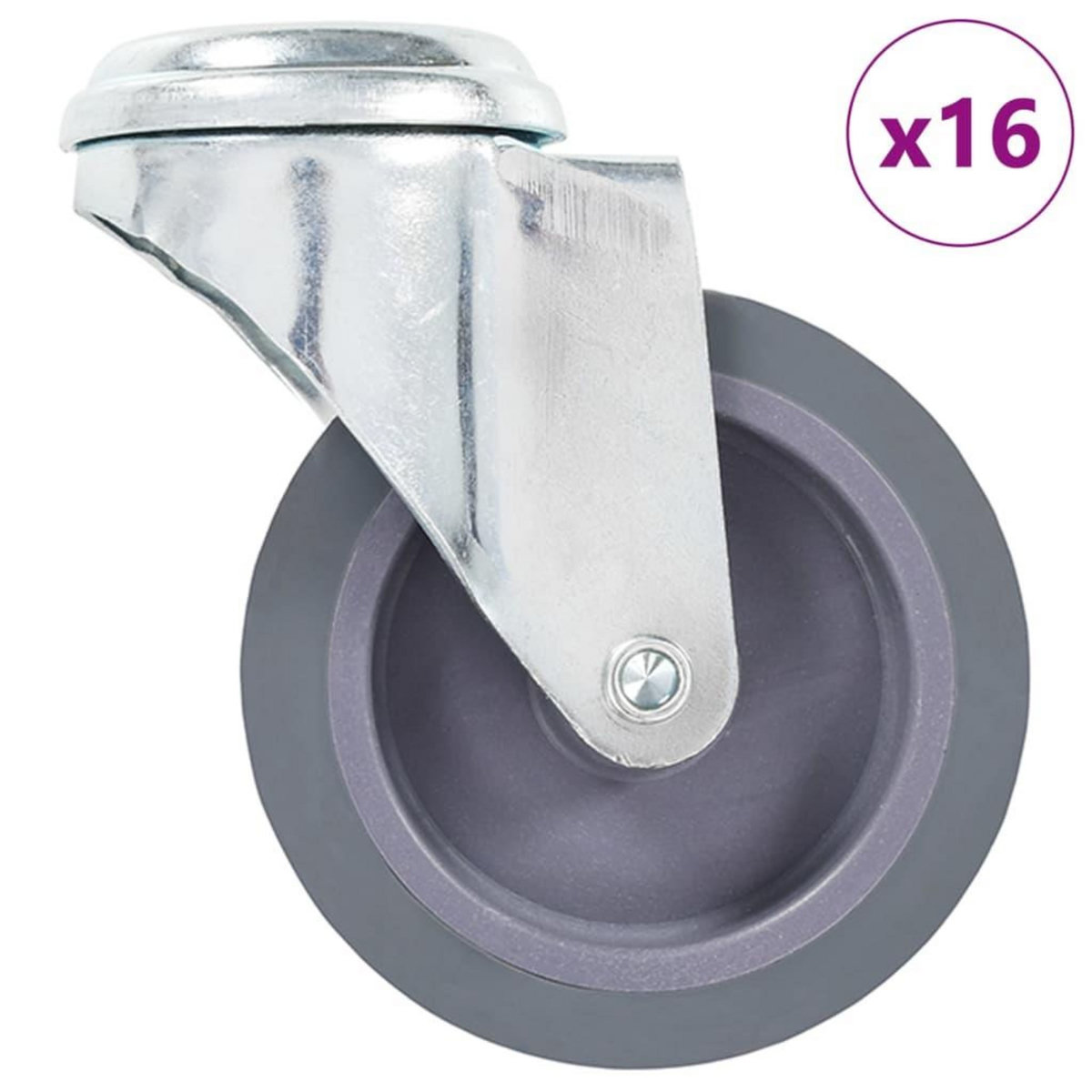 VIDAXL 16 pcs Roulettes pivotantes a trou de boulon 75 mm