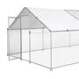 SWEEEK Enclos pour poulailler en acier galvanisé 30m2. toit imperméable et anti UV. porte avec loquet
