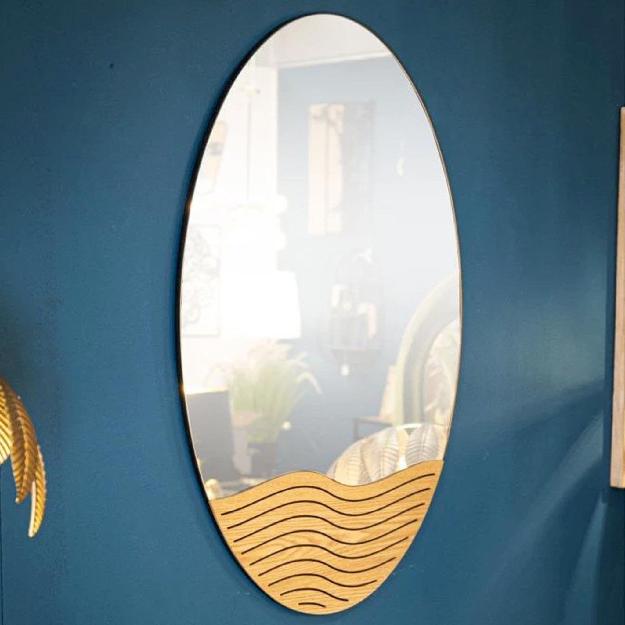 Voir la diapositive 5 : Paris Prix Miroir mural déco  lines  80cm naturel