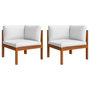 Voir la diapositive 2 : VIDAXL Canapes d'angle de jardin 2 pcs avec coussins Bois d'acacia