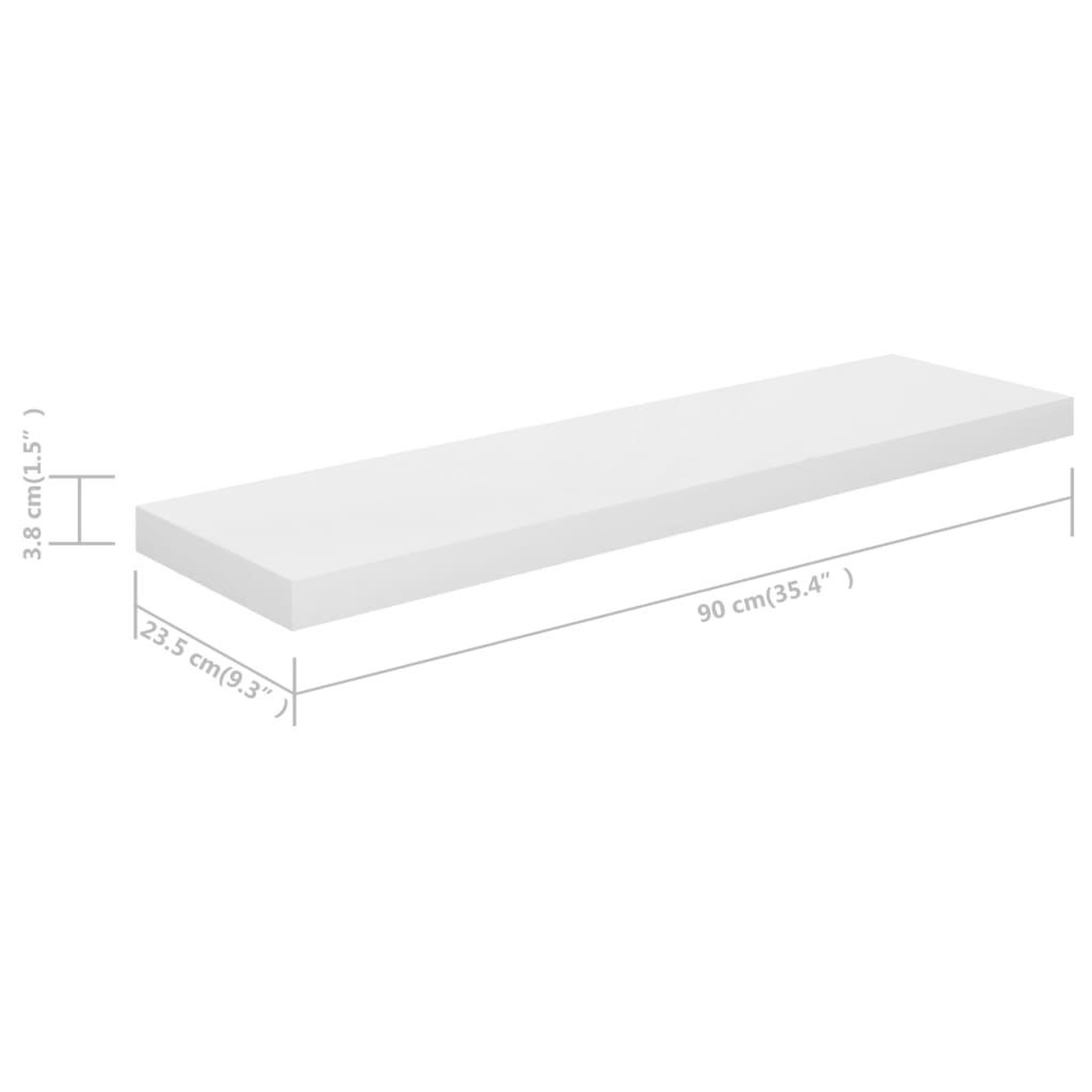 Voir la diapositive 6 : VIDAXL Etagere murale flottante 4 pcs Blanc brillant 90x23,5x3,8cm MDF