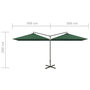 Voir la diapositive 6 : VIDAXL Parasol de jardin double avec mat en acier Vert 600x300 cm