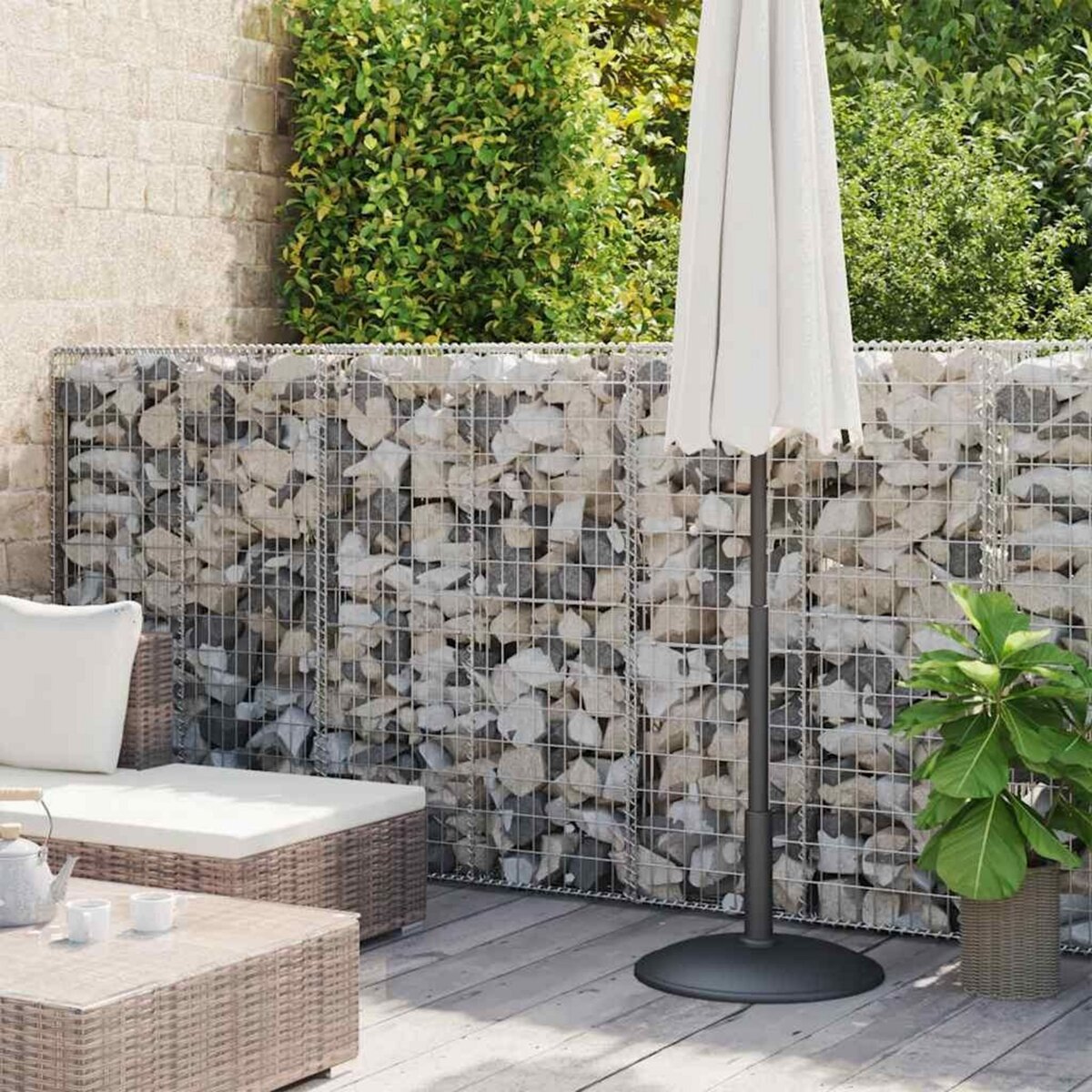 VIDAXL Mur a gabion avec couvercles Acier galvanise 900 x 50 x 150 cm