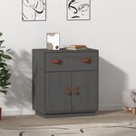 VIDAXL Buffet Gris 65,5x40x75 cm Bois massif de pin
