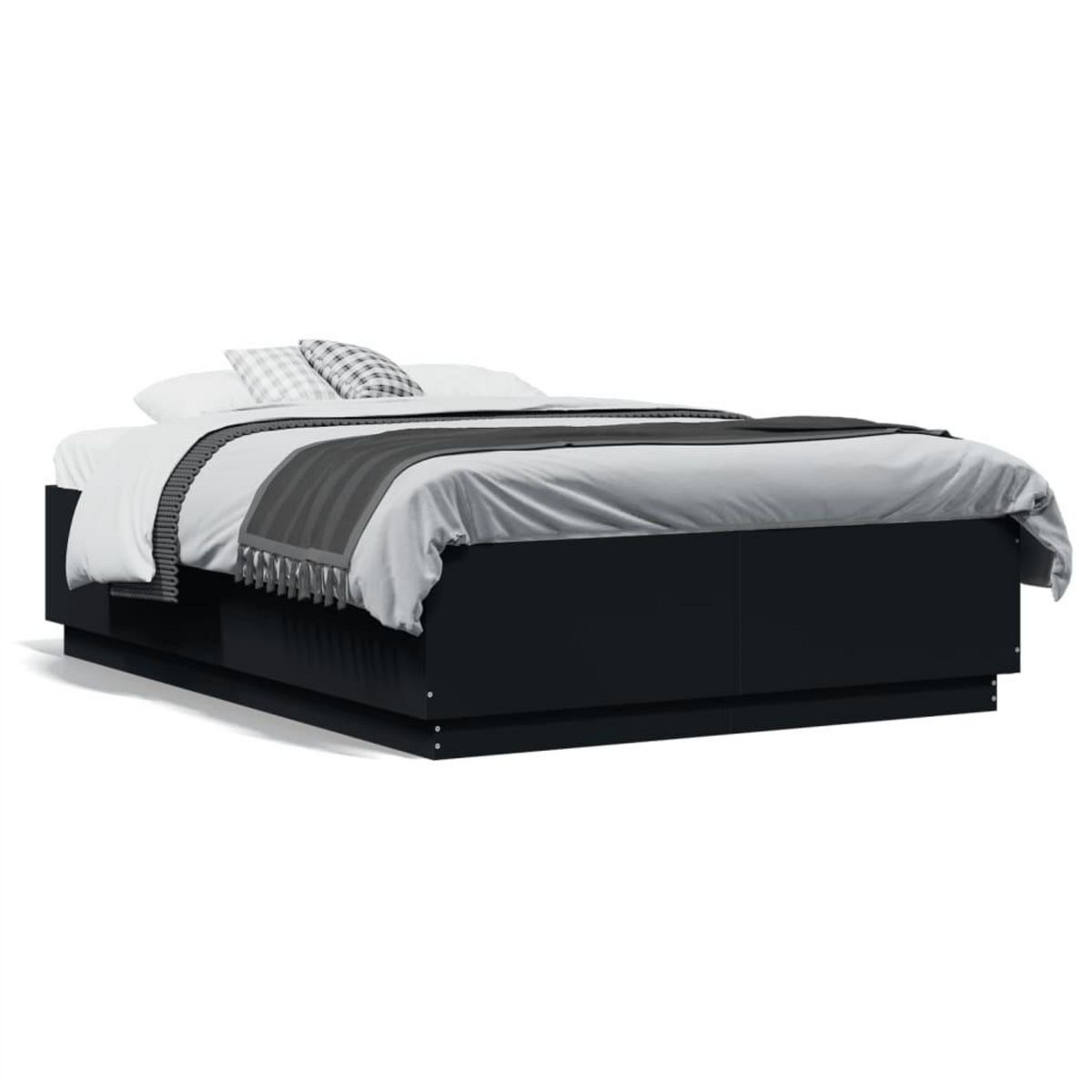 VIDAXL Cadre de lit sans matelas noir 140x190 cm