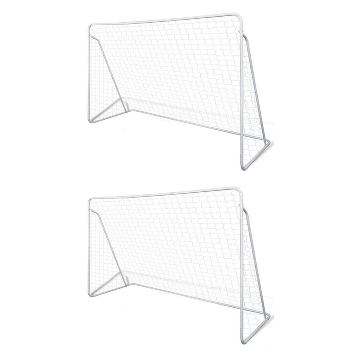 VIDAXL Filets de but de football Acier 2 pcs 240x90x150 cm