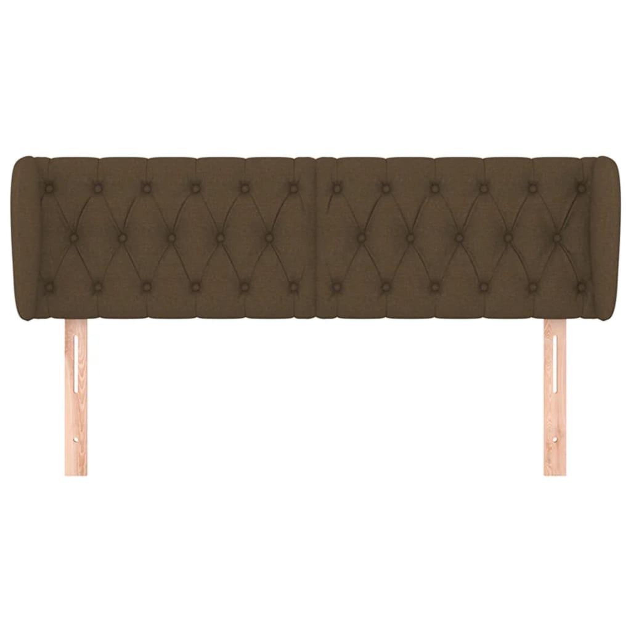Voir la diapositive 3 : VIDAXL Tete de lit avec oreilles Marron fonce 163x23x78/88 cm Tissu