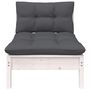 Voir la diapositive 4 : VIDAXL Salon de jardin 3 pcs avec coussins Blanc Bois de pin massif