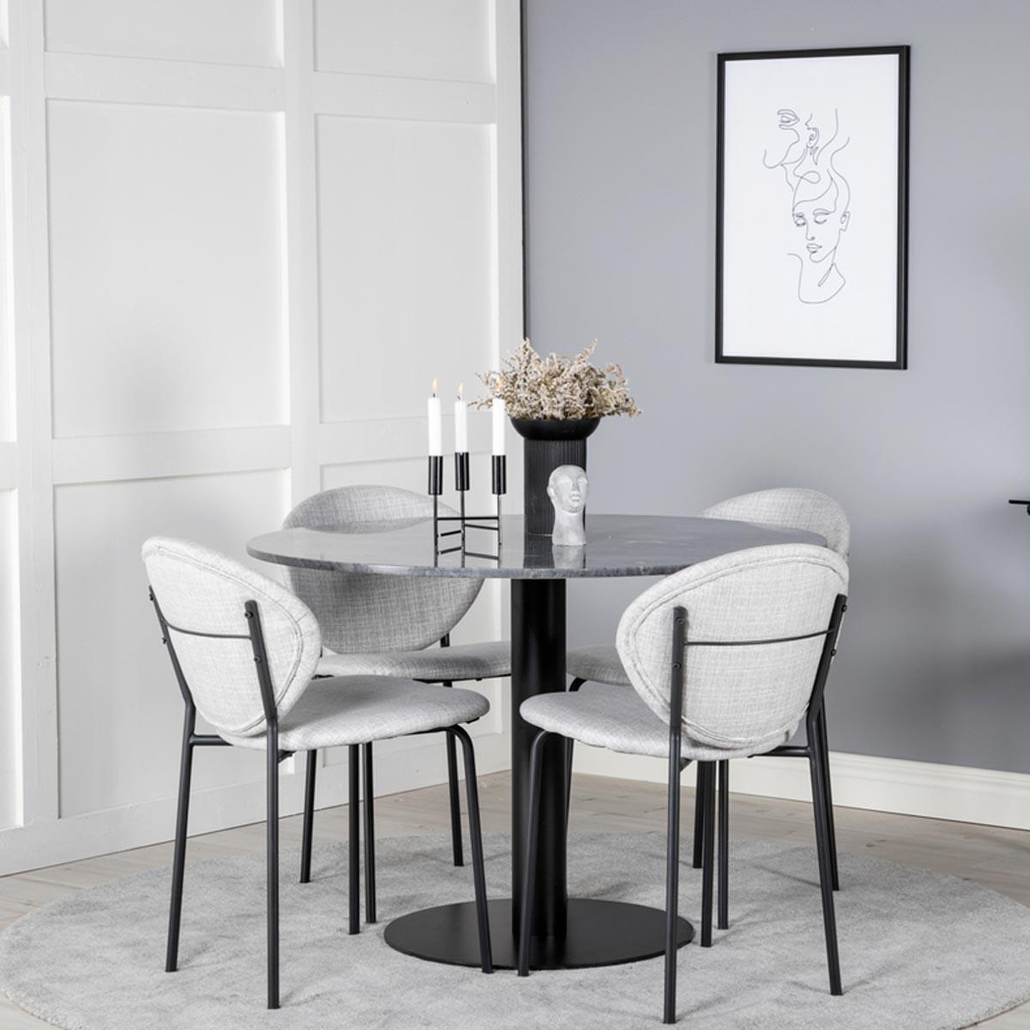 Voir la diapositive 4 : Paris Prix Ensemble table à manger & 4 chaises  estelle i & vault  106cm gris foncé & gris