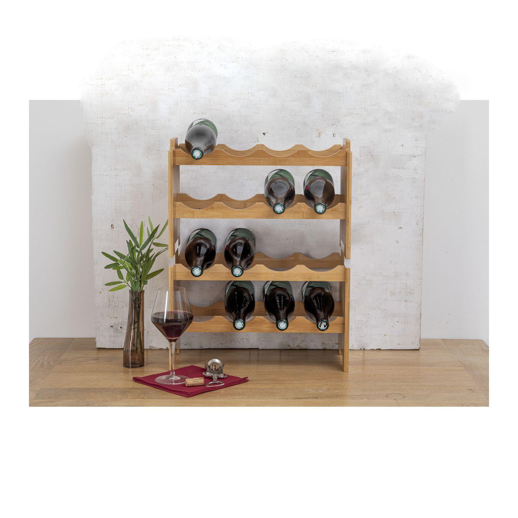 Voir la diapositive 3 : FIVE Rack à bouteilles superposable en bambou