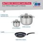 Voir la diapositive 2 : ELO Ensemble de 1 Poêle de cuisson 20 cm et 2 faitouts 12 et 20 cm Elo Prima Brillant